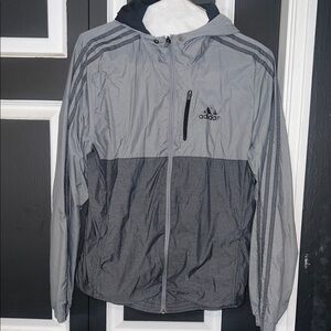 Adidas Men's Two-Tone Gray Windbreaker- medium